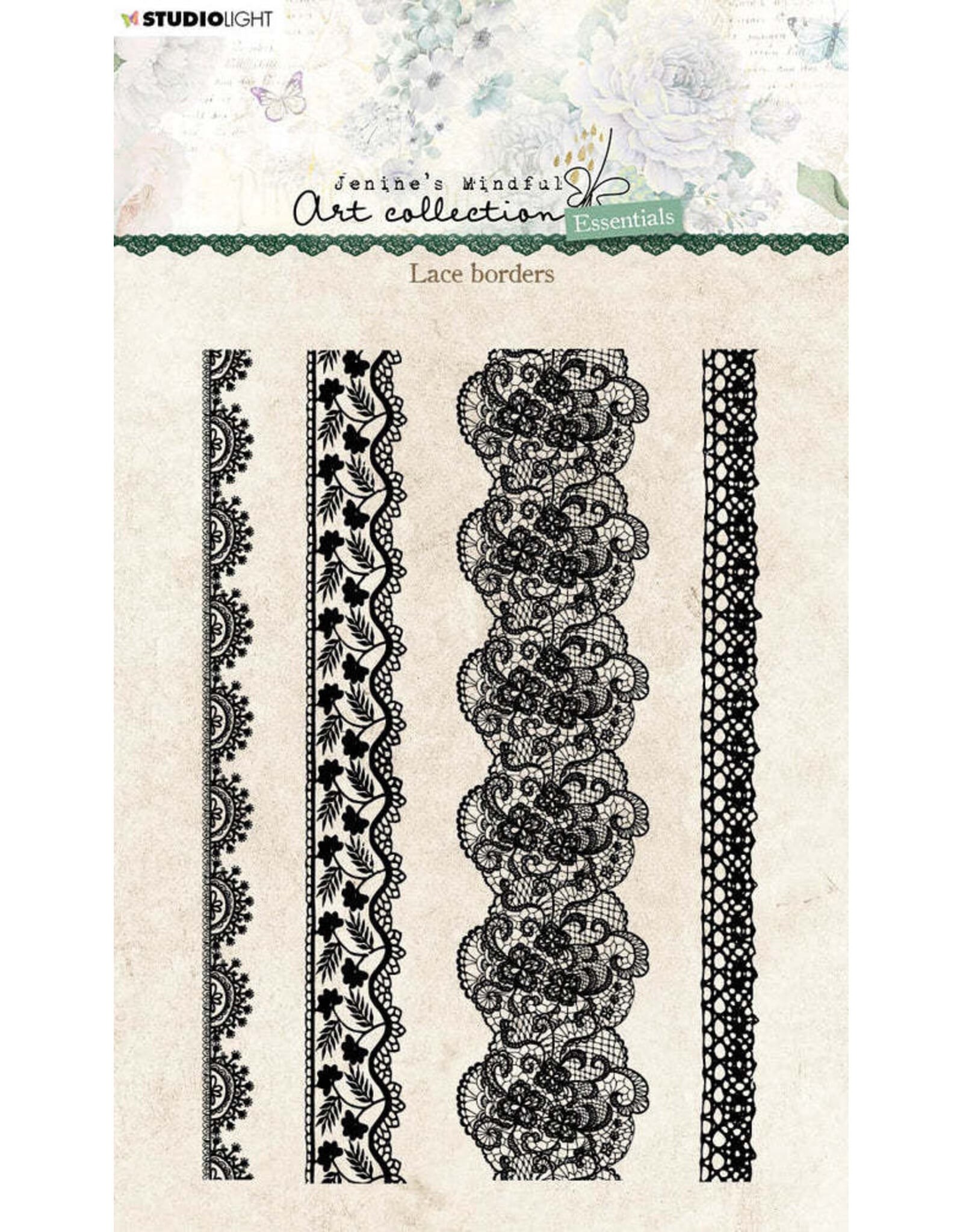 STUDIOLIGHT STUDIOLIGHT JENINE'S MINDFUL ART COLLECTION LACE BORDERS CLEAR STAMP SET