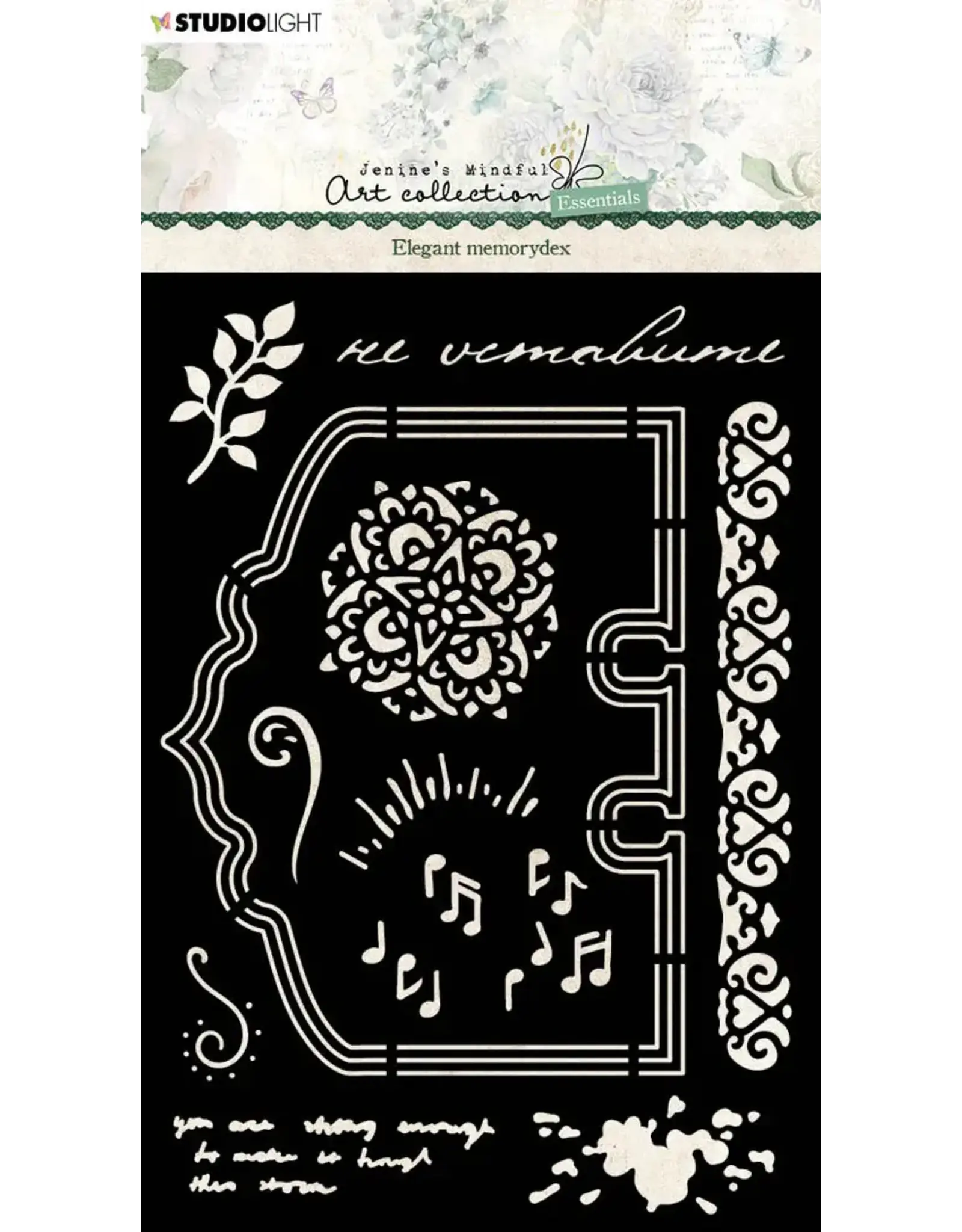STUDIOLIGHT STUDIOLIGHT JENINE'S MINDFUL ART COLLECTION ELEGANT MEMORYDEX MASK STENCIL