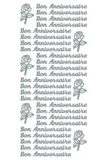 ECSTASY CRAFTS ECSTASY CRAFTS BON ANNIVERSAIRE SILVER PEEL OFF STICKERS