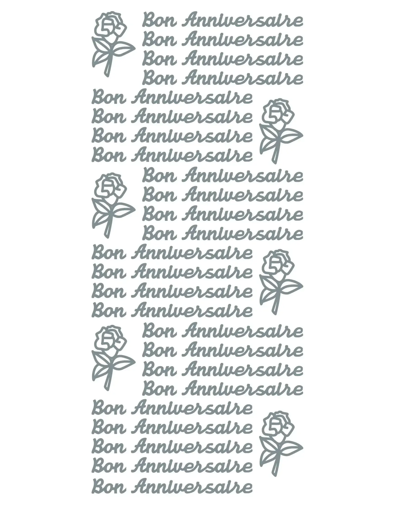 ECSTASY CRAFTS ECSTASY CRAFTS BON ANNIVERSAIRE SILVER PEEL OFF STICKERS