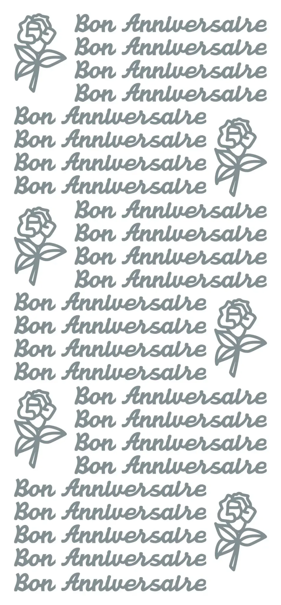 ECSTASY CRAFTS ECSTASY CRAFTS BON ANNIVERSAIRE SILVER PEEL OFF STICKERS