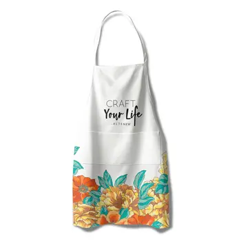 ALTENEW ALTENEW ORANGE & YELLOW BILLOWING PEONIES ARTSY APRON