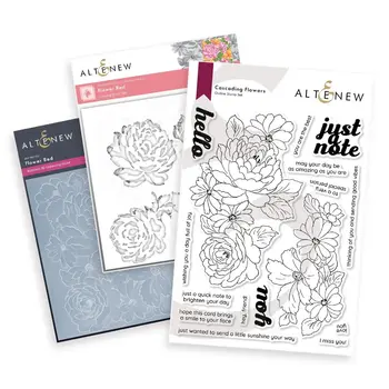 ALTENEW ALTENEW FLOWER BED CLEAR STAMP, STENCIL SET AND 3D EMBOSSING FOLDER BUNDLE