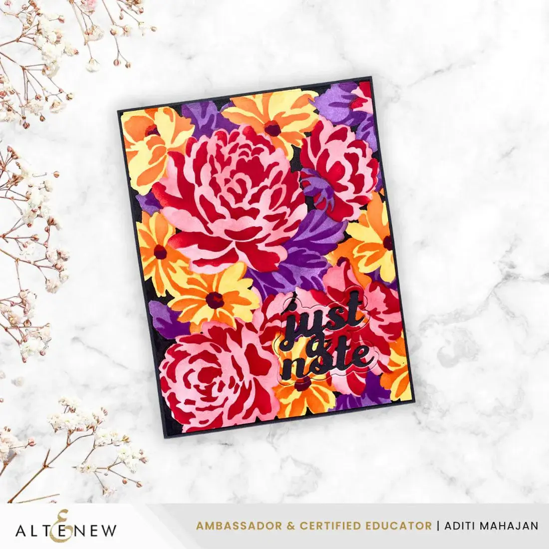 ALTENEW ALTENEW FLOWER BED CLEAR STAMP, STENCIL SET AND 3D EMBOSSING FOLDER BUNDLE