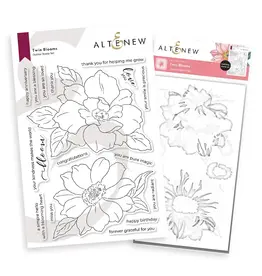 ALTENEW ALTENEW TWIN BLOOMS CLEAR STAMP AND STENCIL SET BUNDLE