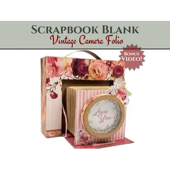 CRAFTREAT CRAFTREAT SCRAPBOOK BLANK PRECUT ALBUM BASE VINTAGE CAMERA BLACK