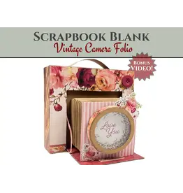 CRAFTREAT CRAFTREAT SCRAPBOOK BLANK PRECUT ALBUM BASE VINTAGE CAMERA IVORY