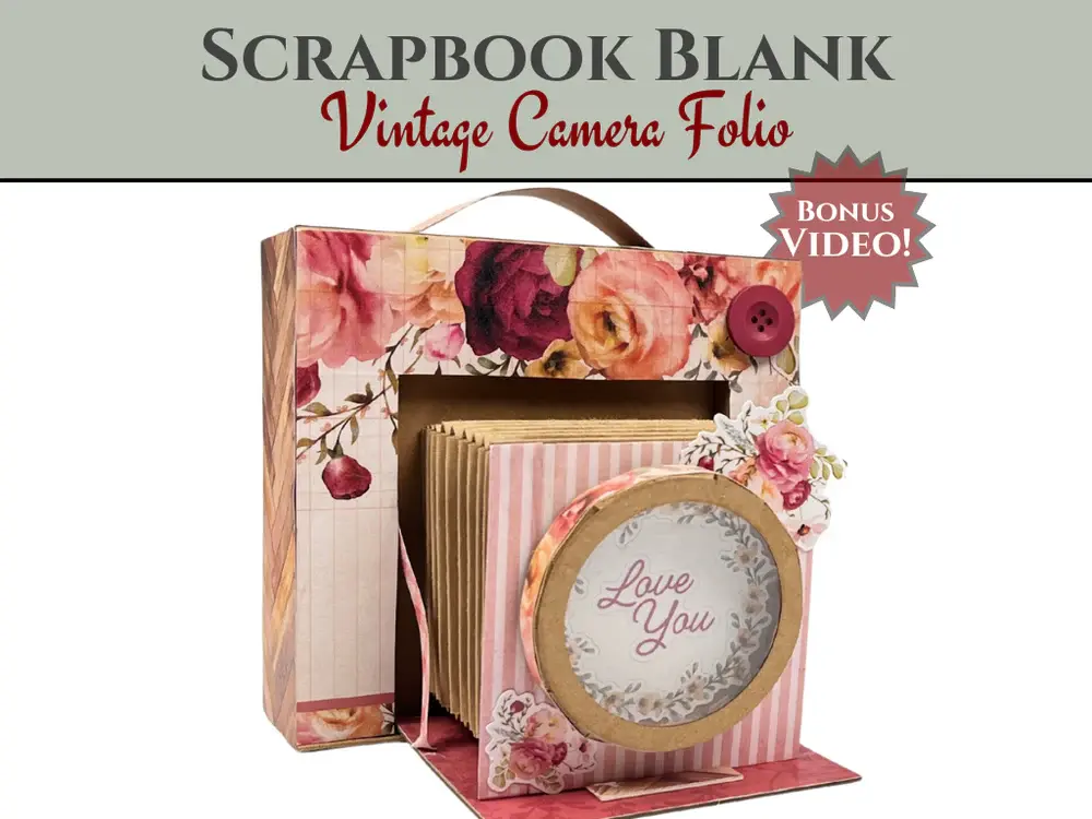 CRAFTREAT CRAFTREAT SCRAPBOOK BLANK PRECUT ALBUM BASE VINTAGE CAMERA IVORY