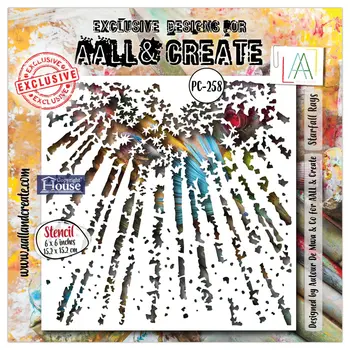 AALL & CREATE AALL & CREATE AUTOUR DE MWA #258 STARFALL RAYS 6X6 STENCIL