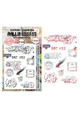 AALL & CREATE AALL & CREATE AUTOUR DE MWA #1338 POSTCARD SHUFFLE A6 CLEAR STAMP SET