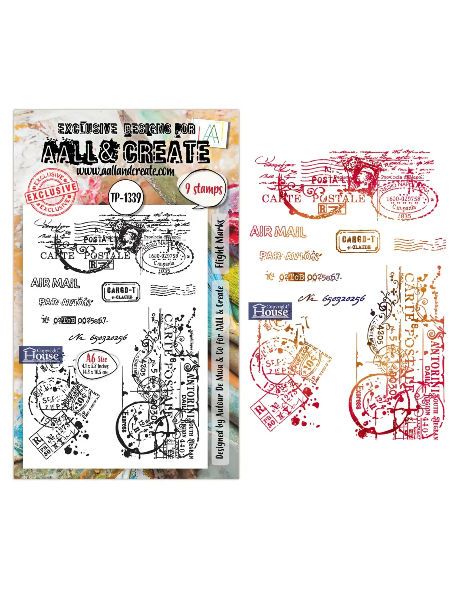 AALL & CREATE AALL & CREATE AUTOUR DE MWA #1339 FLIGHT MARKS A6 CLEAR STAMP SET