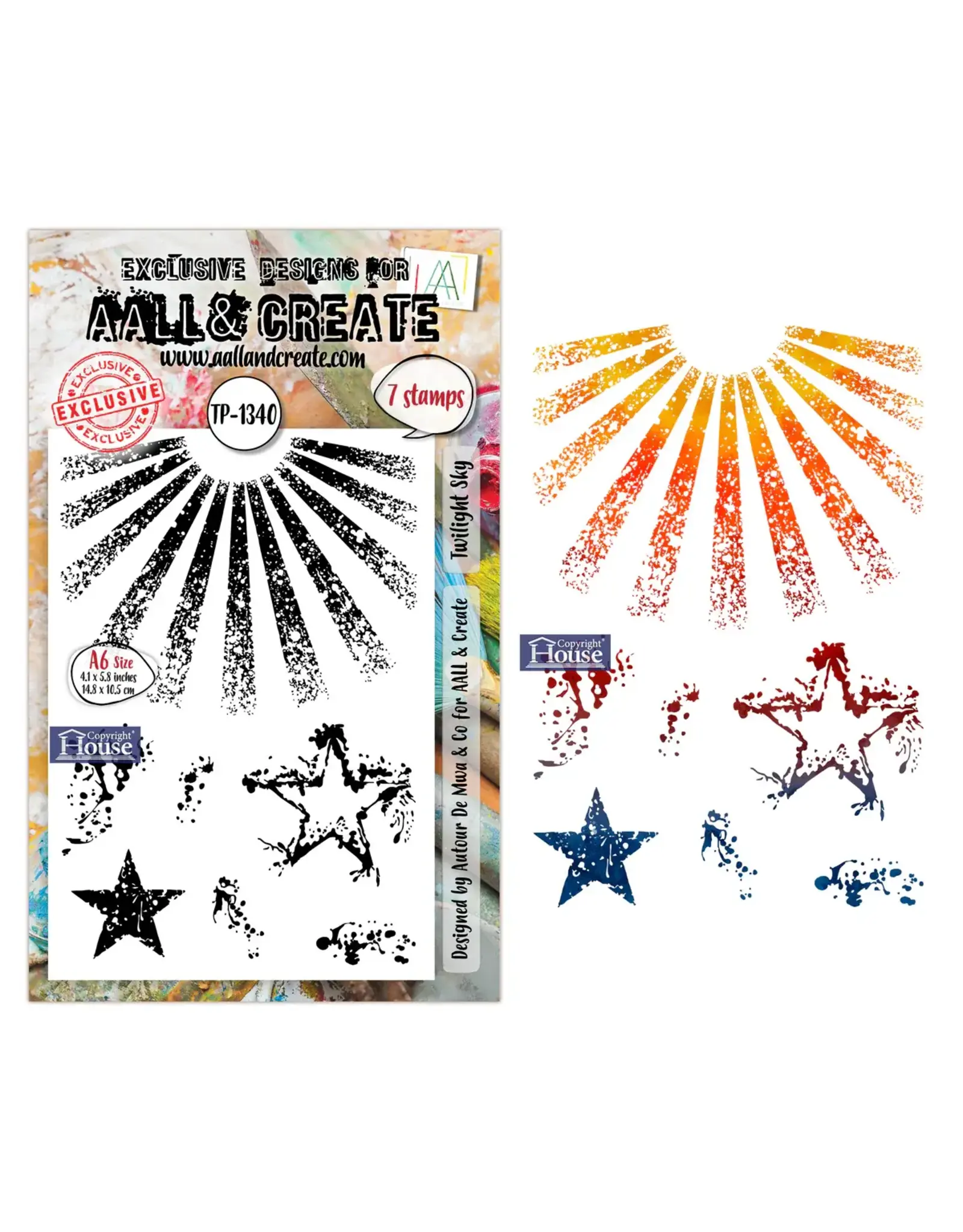 AALL & CREATE AALL & CREATE AUTOUR DE MWA #1340 TWILIGHT SKY A6 CLEAR STAMP SET