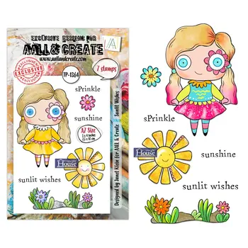 AALL & CREATE AALL & CREATE JANET KLEIN #1364 SUNLIT WISHES A7 CLEAR STAMP SET