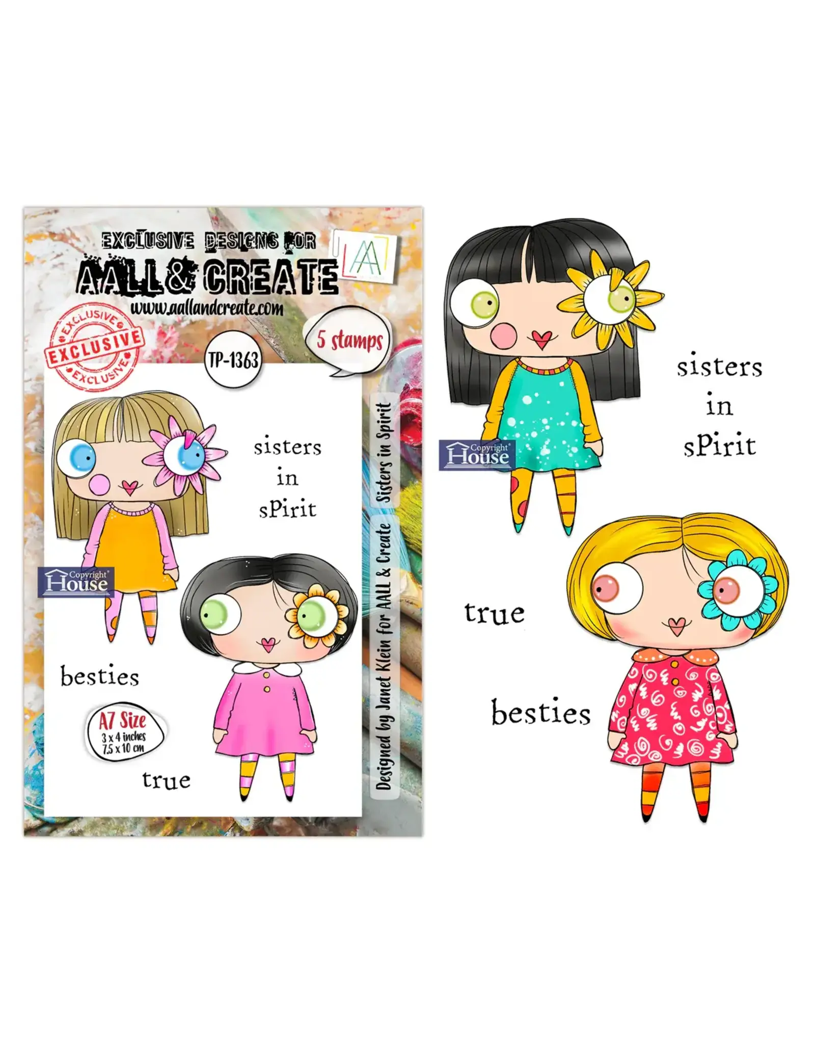 AALL & CREATE AALL & CREATE JANET KLEIN #1363 SISTERS IN SPIRIT A7 CLEAR STAMP SET