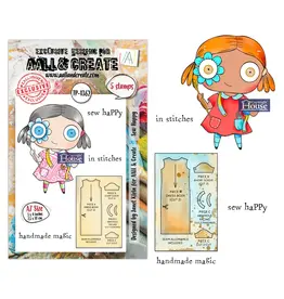AALL & CREATE AALL & CREATE JANET KLEIN #1362 SEW HAPPY A7 CLEAR STAMP SET