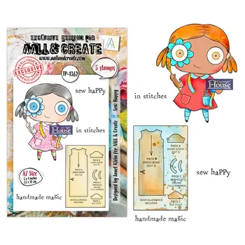 AALL & CREATE AALL & CREATE JANET KLEIN #1362 SEW HAPPY A7 CLEAR STAMP SET