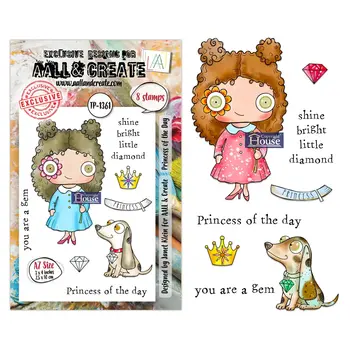 AALL & CREATE AALL & CREATE JANET KLEIN #1361 PRINCESS OF THE DAY A7 CLEAR STAMP SET