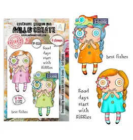 AALL & CREATE AALL & CREATE JANET KLEIN #1358 GOT GIGGLES A7 CLEAR STAMP SET