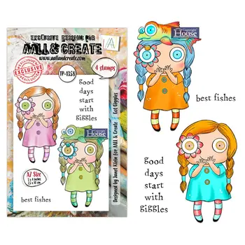 AALL & CREATE AALL & CREATE JANET KLEIN #1358 GOT GIGGLES A7 CLEAR STAMP SET
