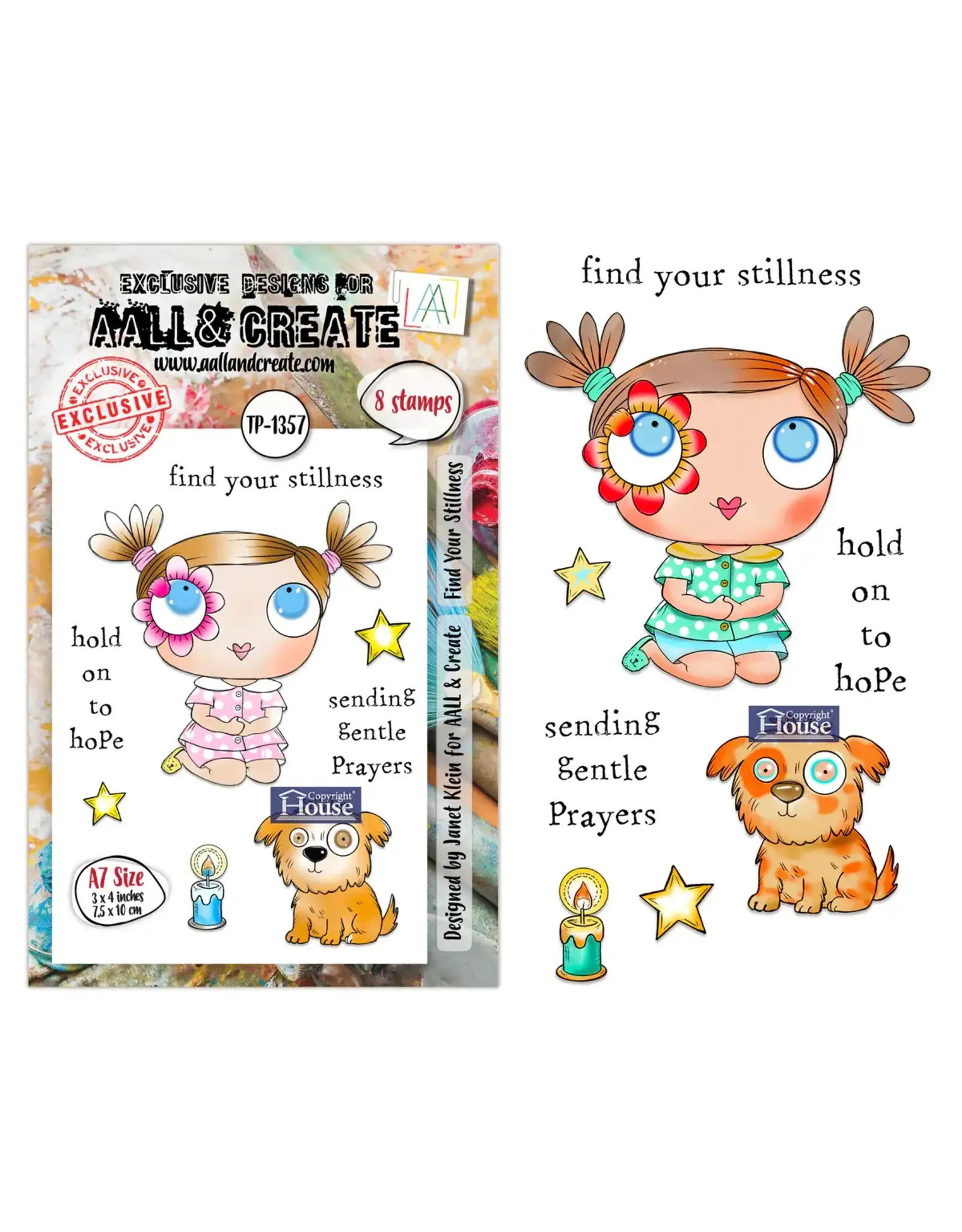 AALL & CREATE AALL & CREATE JANET KLEIN #1357 FIND YOUR STILLNESS A7 CLEAR STAMP SET