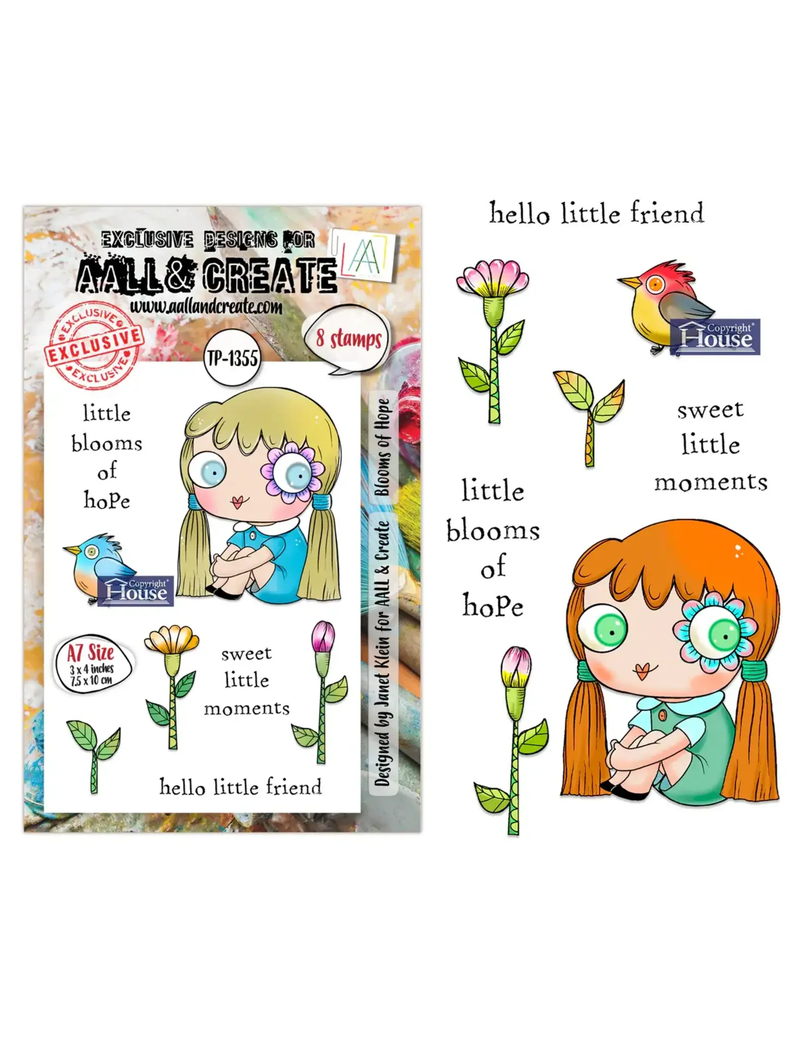 AALL & CREATE AALL & CREATE JANET KLEIN #1355 BLOOMS OF HOPE A7 CLEAR STAMP SET