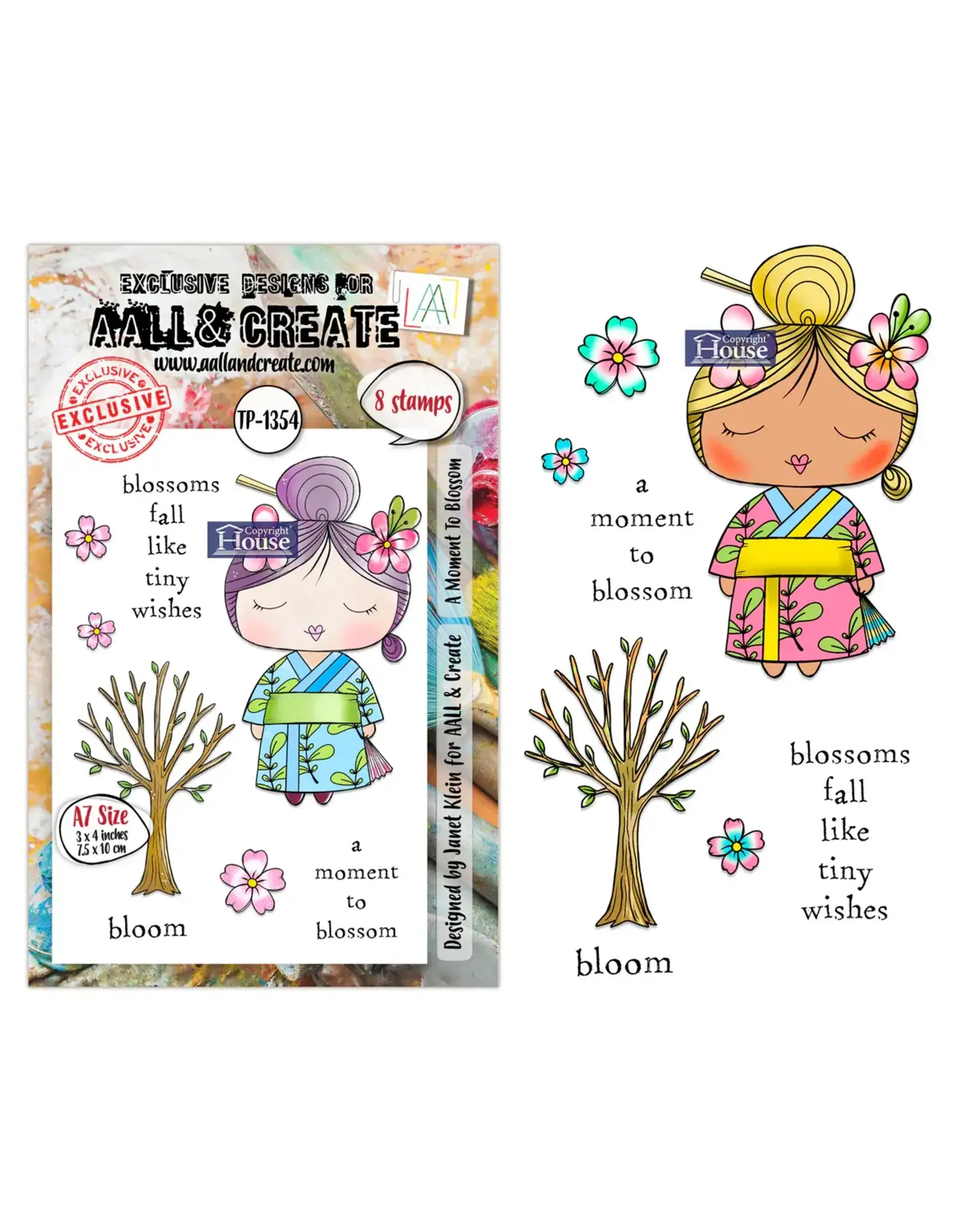AALL & CREATE AALL & CREATE JANET KLEIN #1354 MOMENT TO BLOSSOM A7 CLEAR STAMP SET