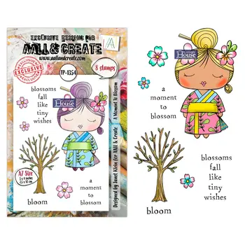 AALL & CREATE AALL & CREATE JANET KLEIN #1354 MOMENT TO BLOSSOM A7 CLEAR STAMP SET