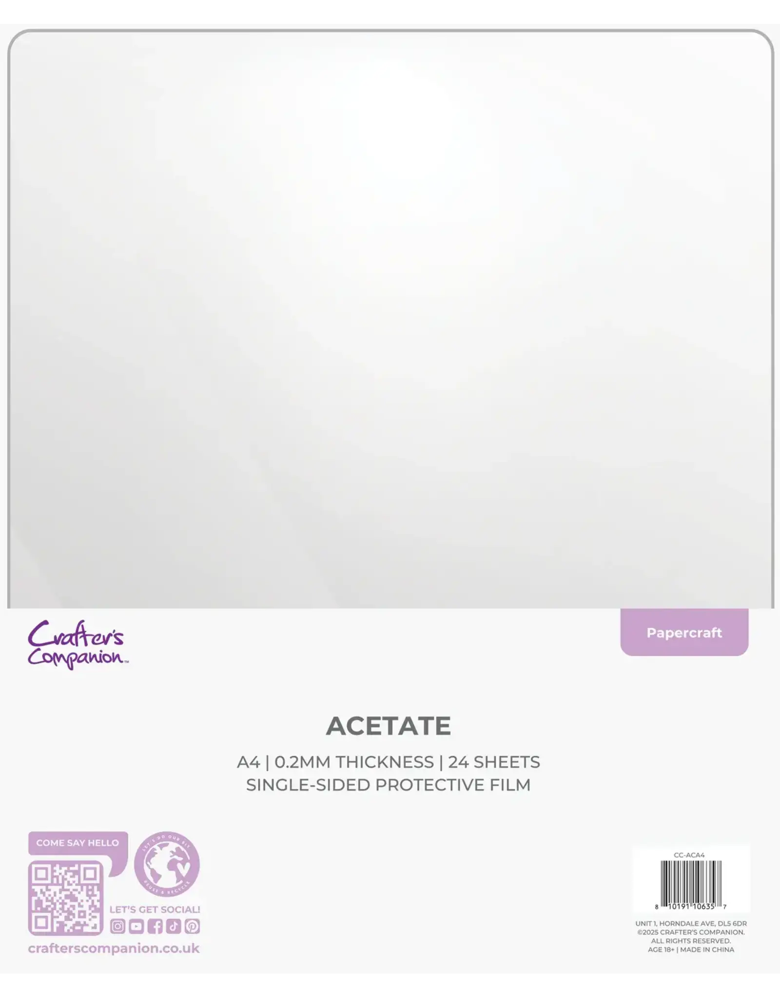 CRAFTERS COMPANION CRAFTER'S COMPANION A4 ACETATE PACK