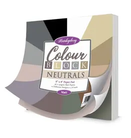 HUNKYDORY CRAFTS LTD. HUNKYDORY COLOUR BLOCK NEUTRALS 8x8 PAPER PAD