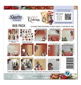3QUARTER DESIGNS 3QUARTER DESIGNS RED QUEEN 8x8 PAPER PACK & DIECUTS SET