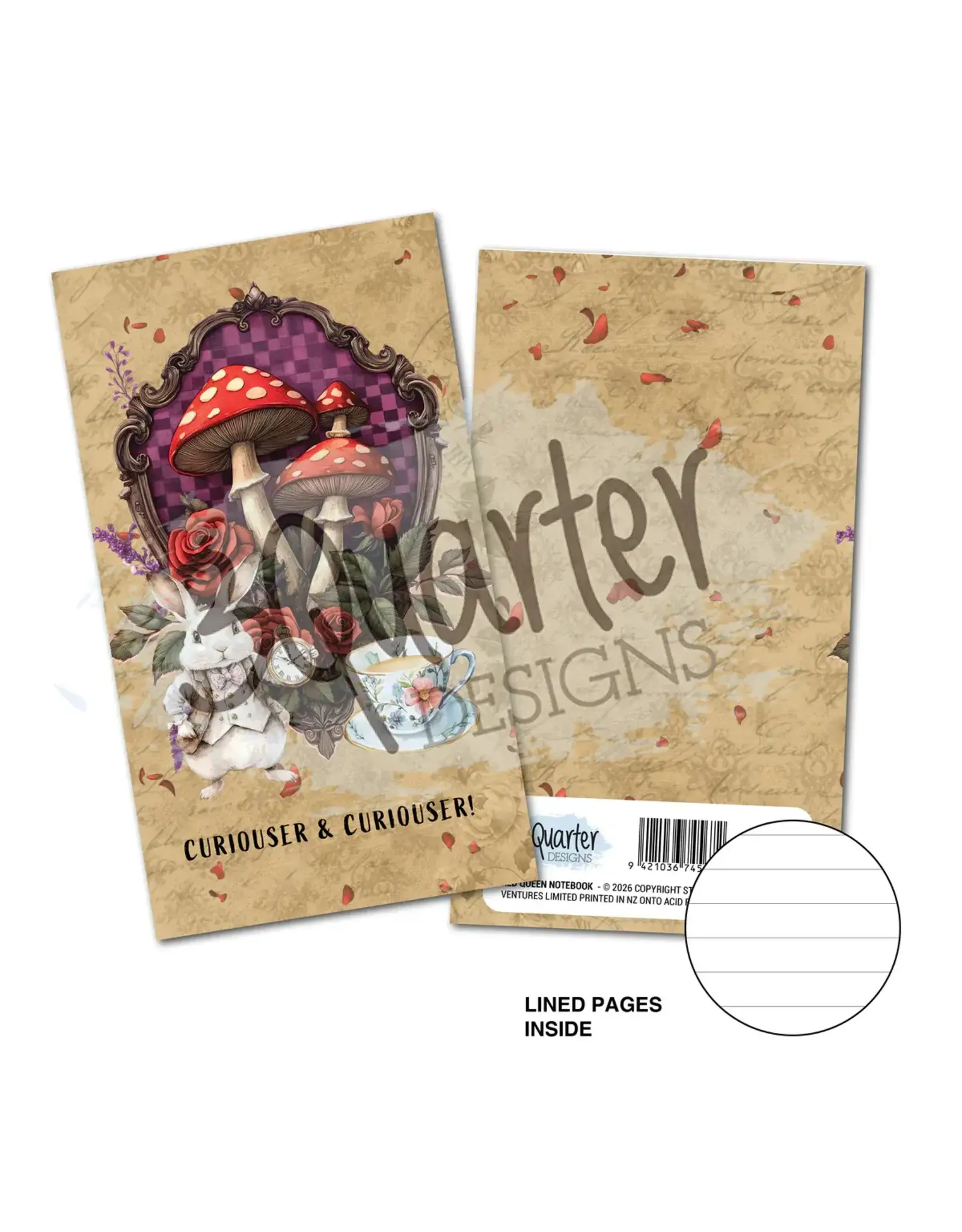 3QUARTER DESIGNS 3QUARTER DESIGNS RED QUEEN MINI NOTEBOOK