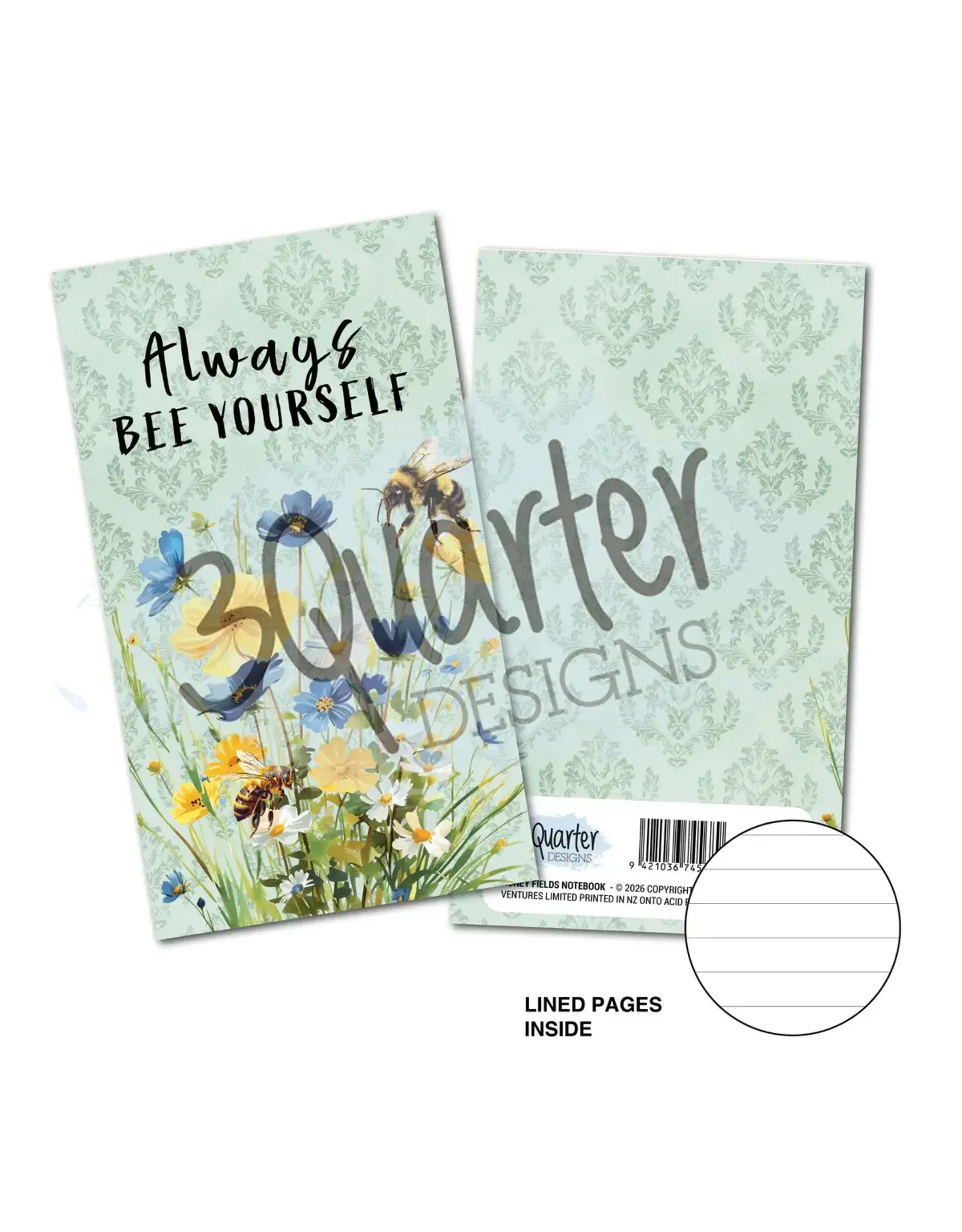 3QUARTER DESIGNS 3QUARTER DESIGNS HONEY FIELDS MINI NOTEBOOK