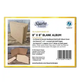 3QUARTER DESIGNS 3QUARTER DESIGNS 8x8 BLANK ALBUM KRAFT
