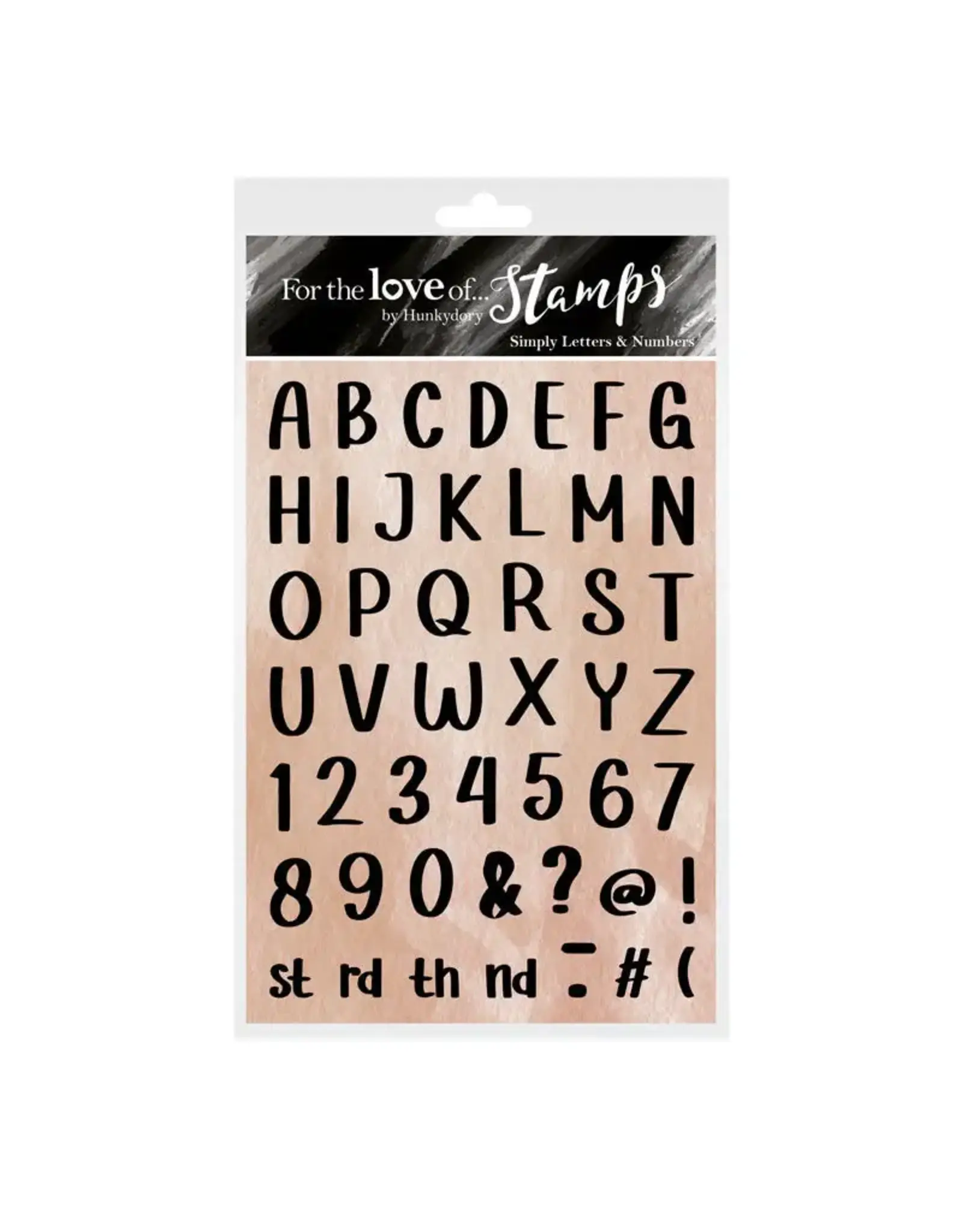 HUNKYDORY CRAFTS LTD. HUNKYDORY FOR THE LOVE OF STAMPS SIMPLY LETTERS & NUMBERS CLEAR STAMP SET