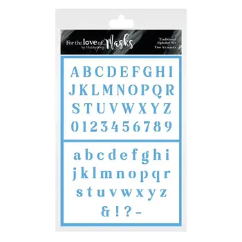 HUNKYDORY CRAFTS LTD. HUNKYDORY FOR THE LOVE OF MASKS TRADITIONAL ALPHABET A5 STENCIL SET