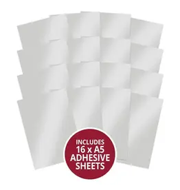 HUNKYDORY CRAFTS LTD. HUNKYDORY STICKABLES SILVER MIRRI A5 ADHESIVE SHEETS 16/PACK