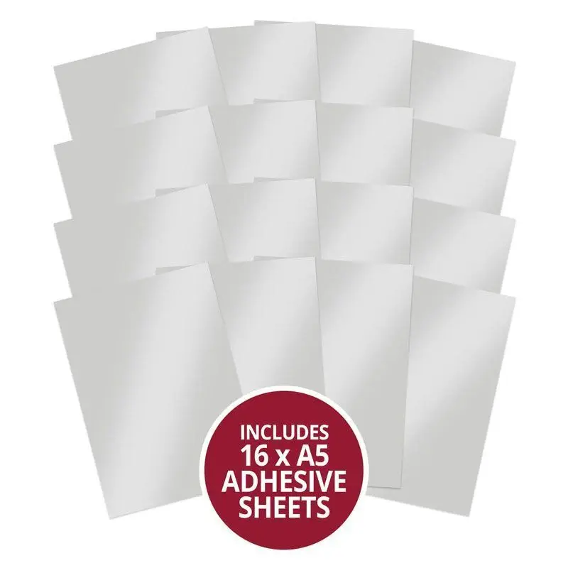 HUNKYDORY CRAFTS LTD. HUNKYDORY STICKABLES SILVER MIRRI A5 ADHESIVE SHEETS 16/PACK