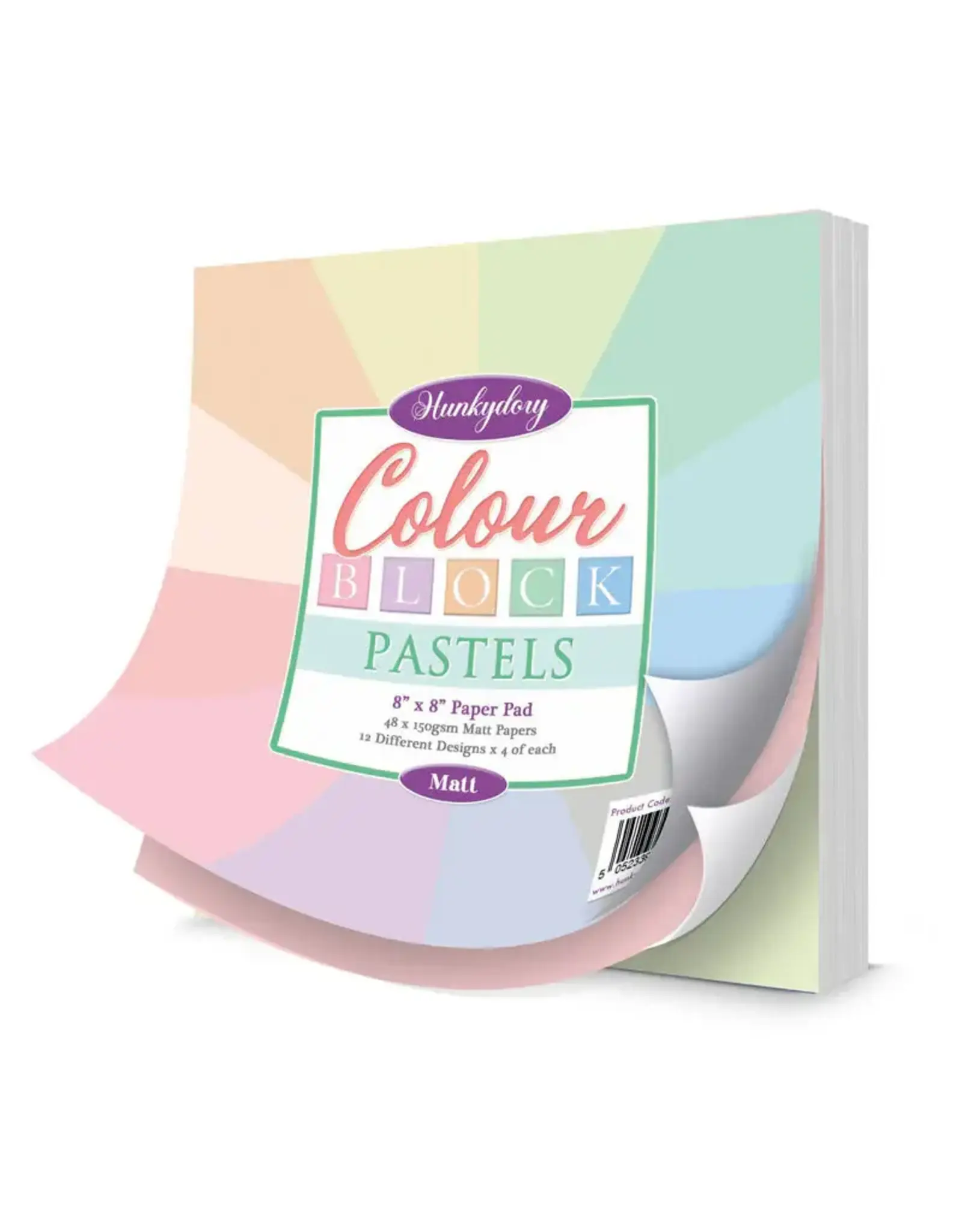HUNKYDORY CRAFTS LTD. HUNKYDORY COLOUR BLOCK PASTELS 8x8 PAPER PAD