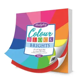 HUNKYDORY CRAFTS LTD. HUNKYDORY COLOUR BLOCK BRIGHTS 8x8 PAPER PAD