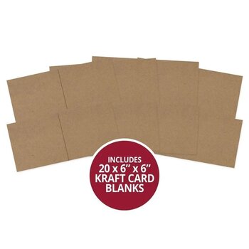 HUNKYDORY CRAFTS LTD. HUNKYDORY KRAZY KRAFT PRE-SCORED 6x6 CARD BLANKS & ENVELOPES- KRAFT 20/PK