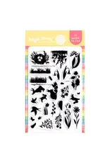 WAFFLE FLOWER WAFFLE FLOWER POSTAGE COLLAGE SPRING SILHOUETTES CLEAR STAMP SET