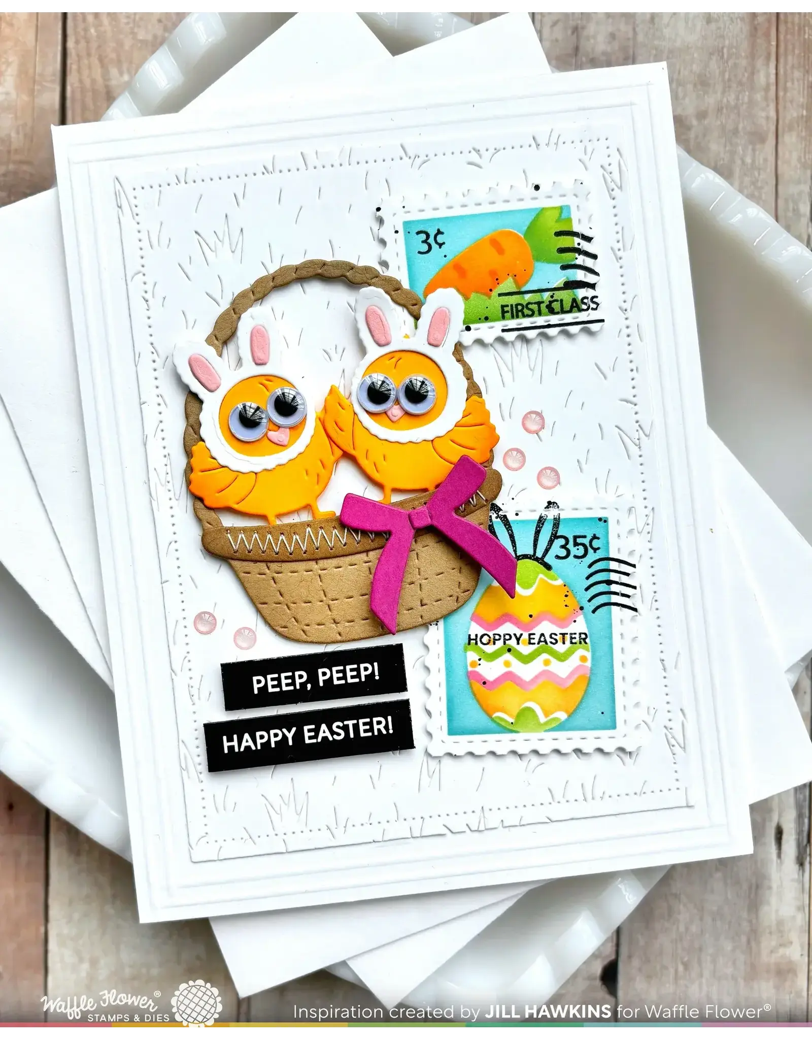 WAFFLE FLOWER WAFFLE FLOWER POSTAGE COLLAGE EGG HUNT CLEAR STAMP SET