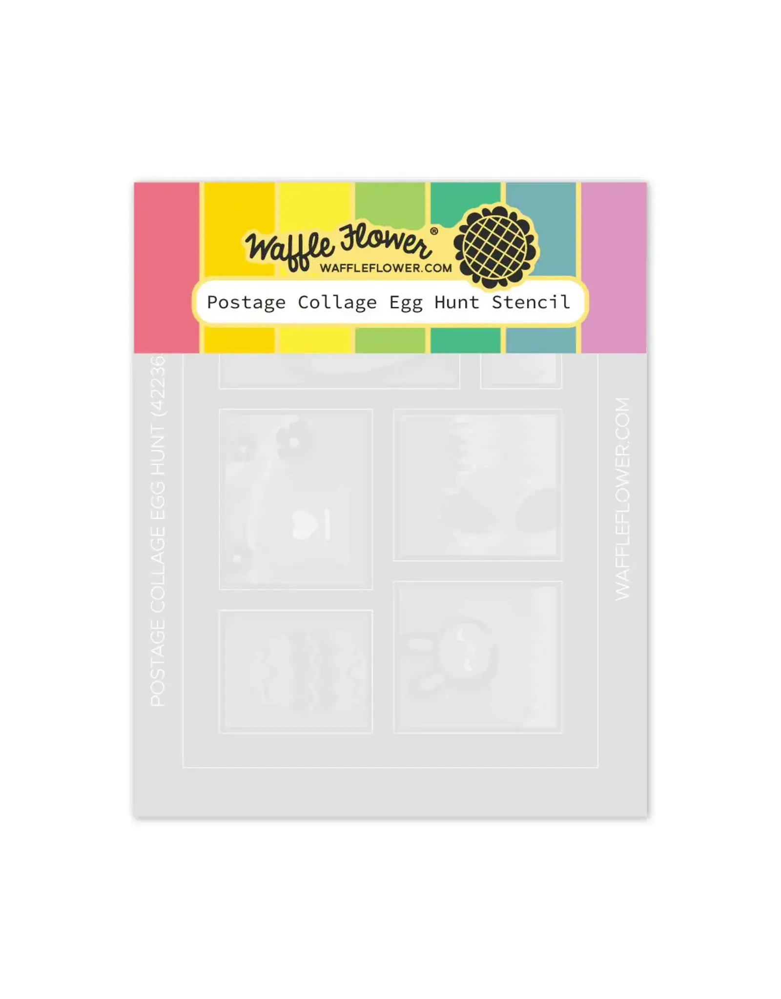 WAFFLE FLOWER WAFFLE FLOWER POSTAGE COLLAGE EGG HUNT STENCIL SET