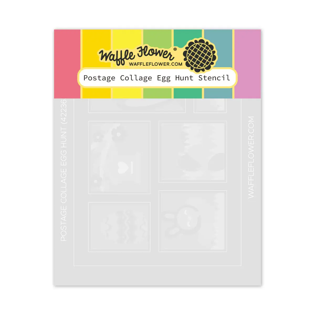 WAFFLE FLOWER WAFFLE FLOWER POSTAGE COLLAGE EGG HUNT STENCIL SET