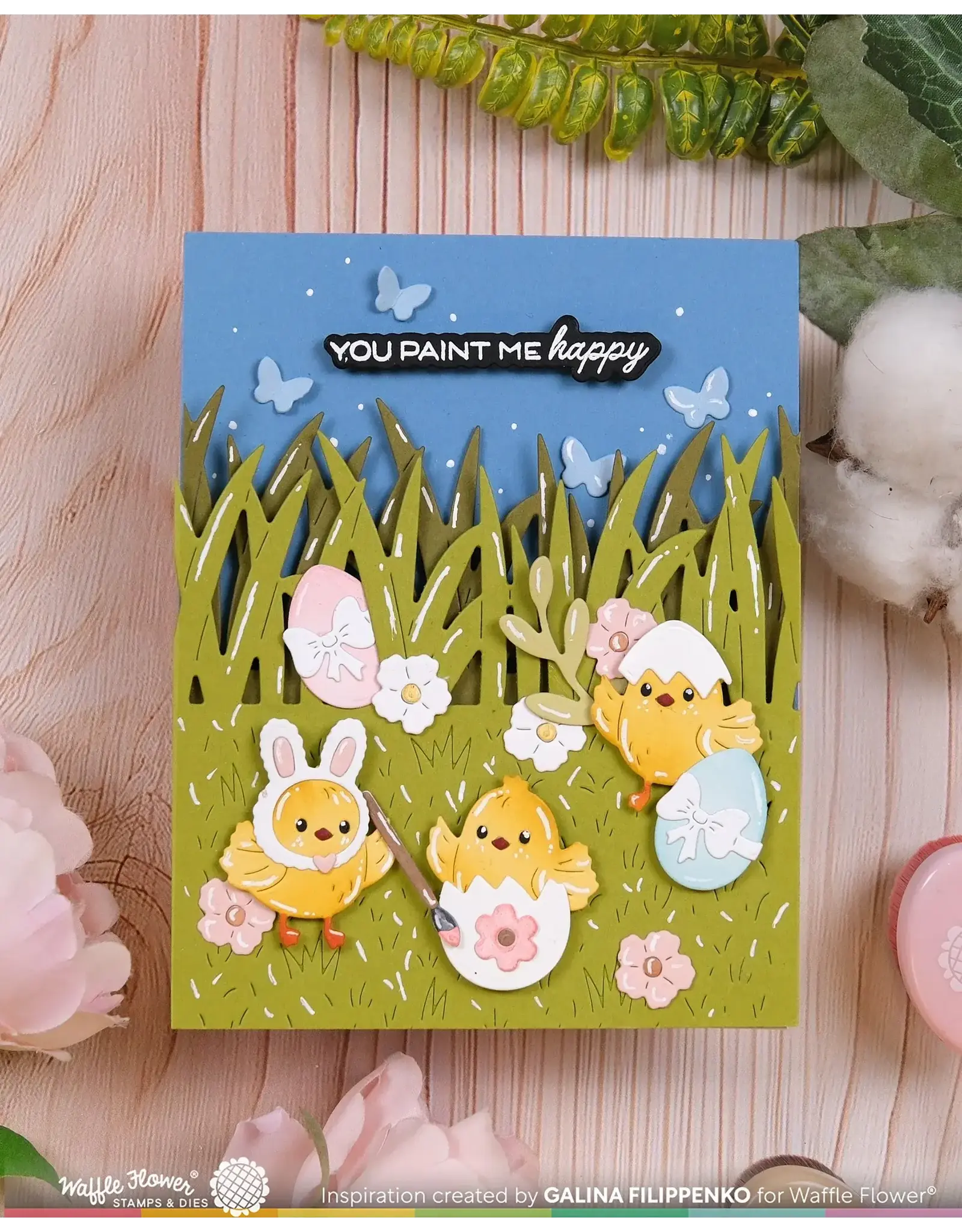 WAFFLE FLOWER WAFFLE FLOWER POSTAGE COLLAGE EGG HUNT ICONS DIE SET