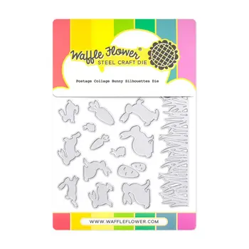 WAFFLE FLOWER WAFFLE FLOWER POSTAGE COLLAGE BUNNY SILHOUETTES DIE SET