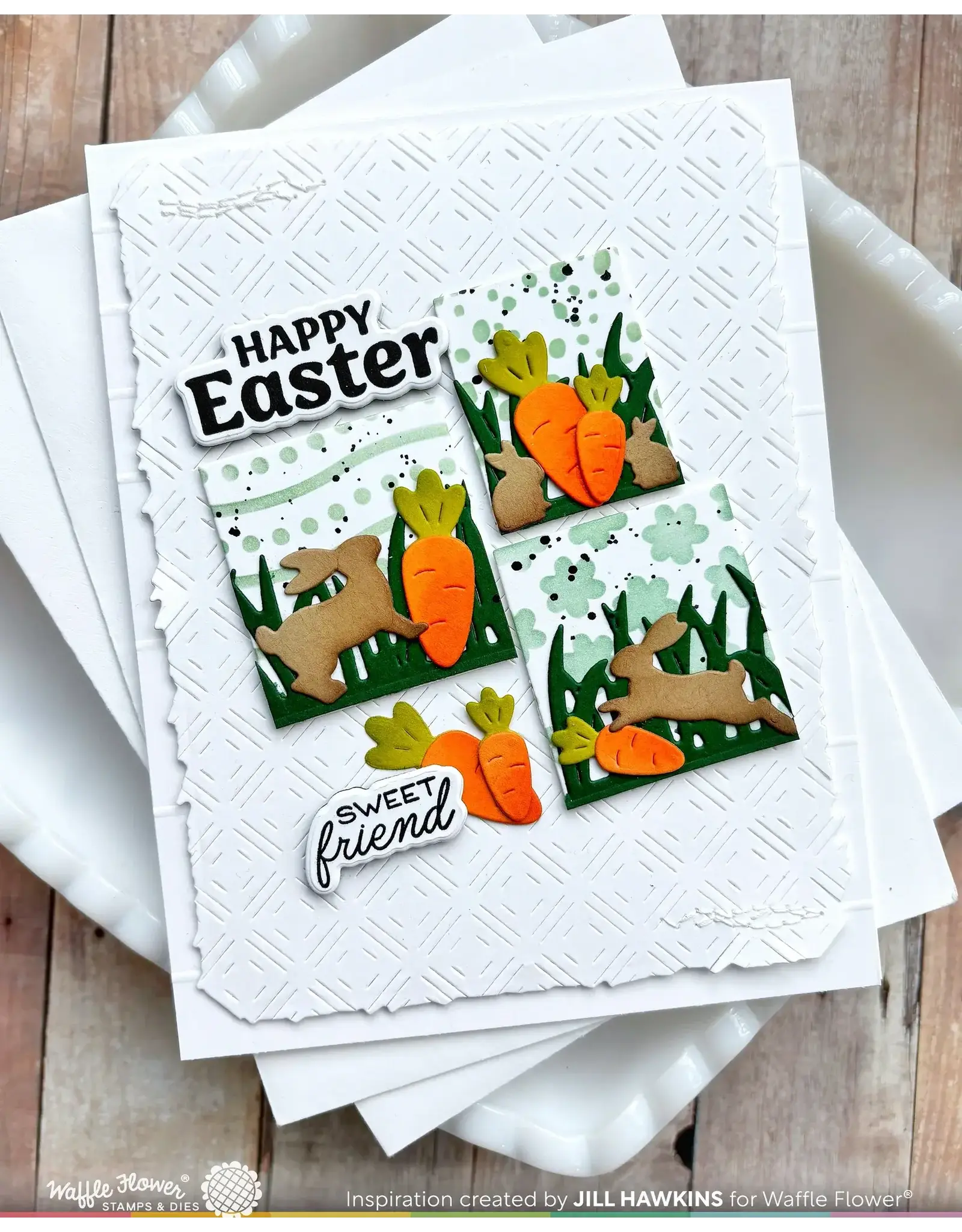 WAFFLE FLOWER WAFFLE FLOWER POSTAGE COLLAGE BUNNY SILHOUETTES DIE SET