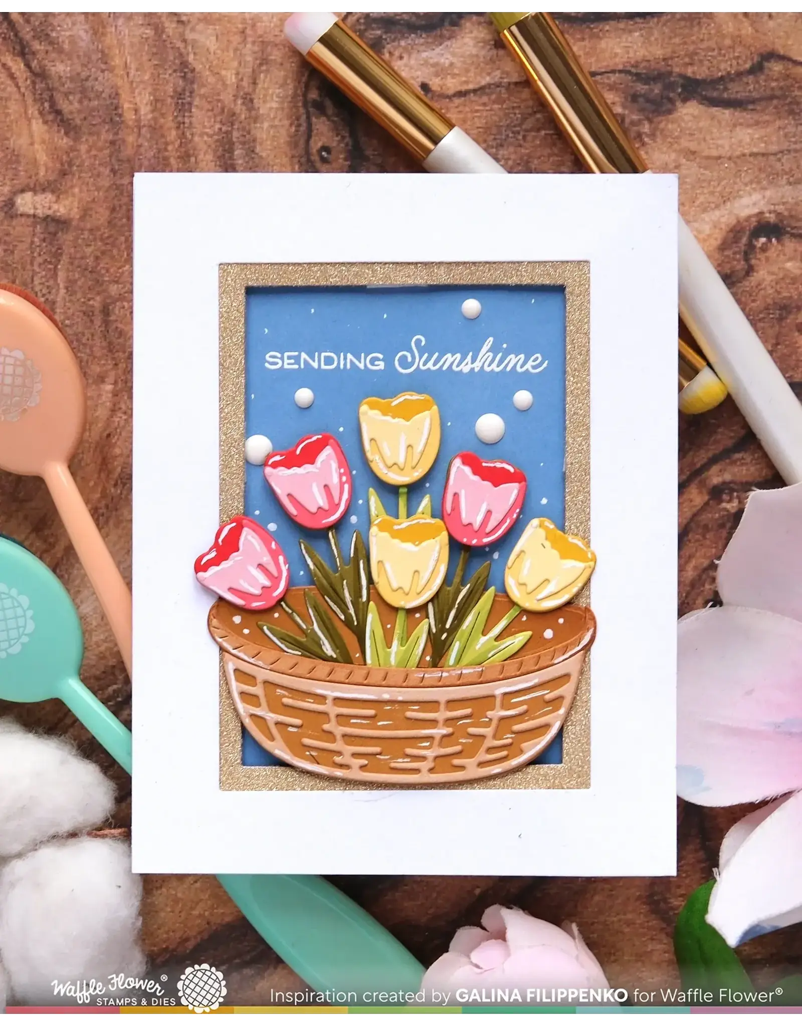 WAFFLE FLOWER WAFFLE FLOWER BASKETFUL BASE DIE SET