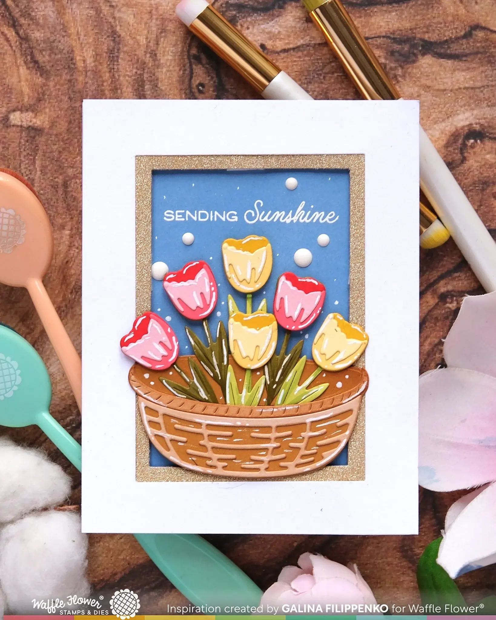 WAFFLE FLOWER WAFFLE FLOWER BASKETFUL BASE DIE SET