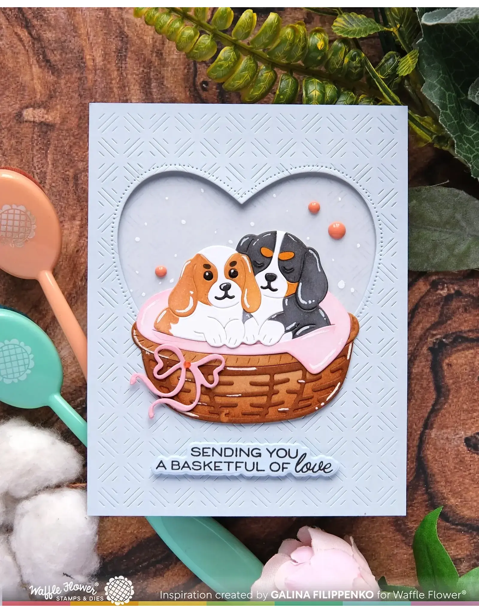 WAFFLE FLOWER WAFFLE FLOWER BASKETFUL OF PUPPIES DIE-N-STENCIL